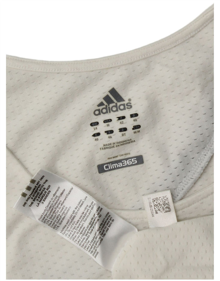 Canotta Adidas Climacool da donna UK 14 poliestere bianco medio