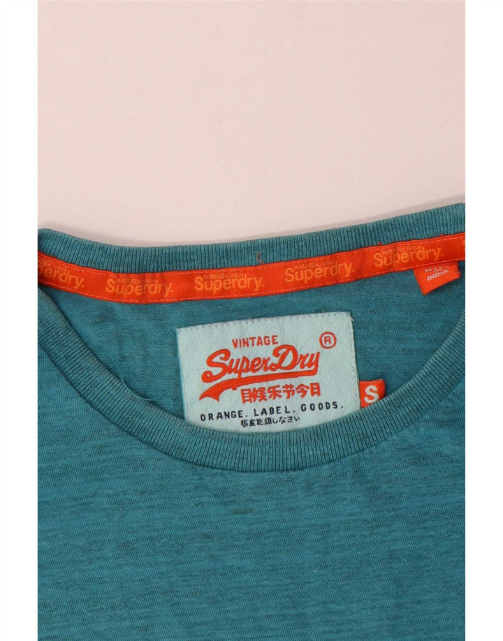 T-shirt da uomo Superdry Top piccolo blu gessato in cotone
