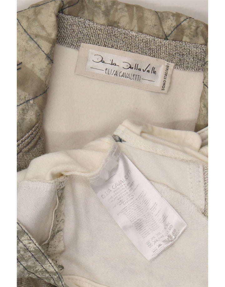 Giacca blazer a 3 bottoni da donna Elisa Cavaletti UK 12 Colorblock grigio medio