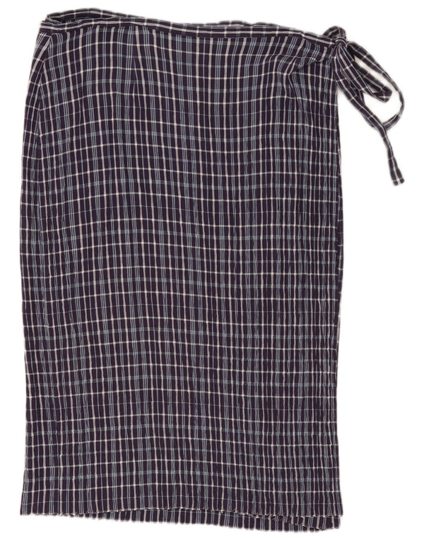 Gonna a portafoglio da donna successiva UK 20 2XL W34 Viscosa a quadri blu navy