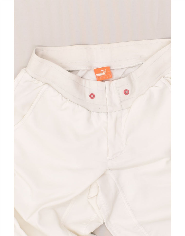 PUMA Womens Tracksuit Trousers UK 12 Medium White | Vintage Puma | Thrift | Second-Hand Puma | Used Clothing | Messina Hembry 