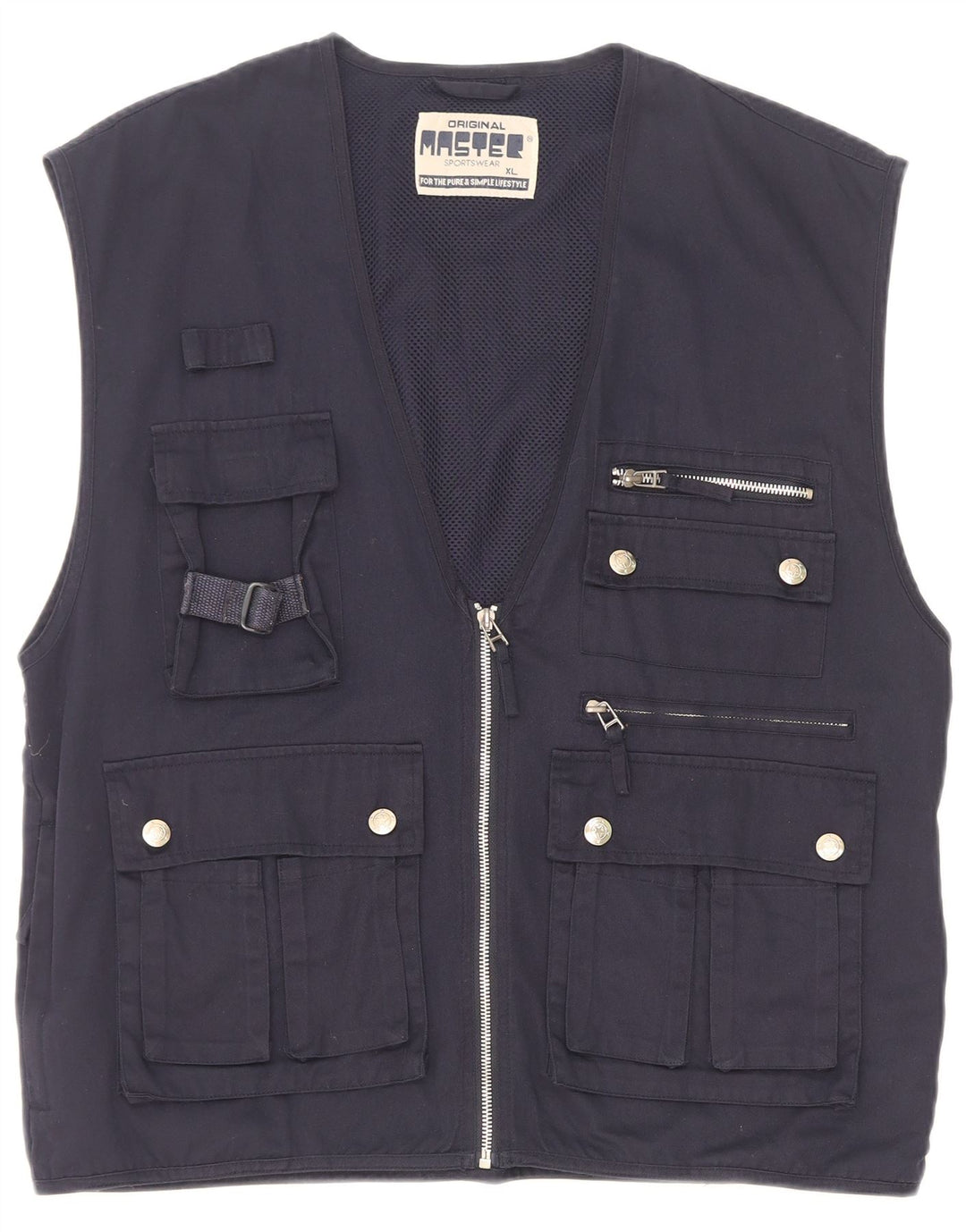 Gilet utility da uomo Master UK 42 XL poliestere blu navy