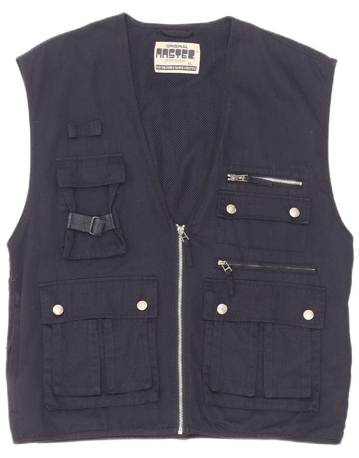 Gilet utility da uomo Master UK 42 XL poliestere blu navy