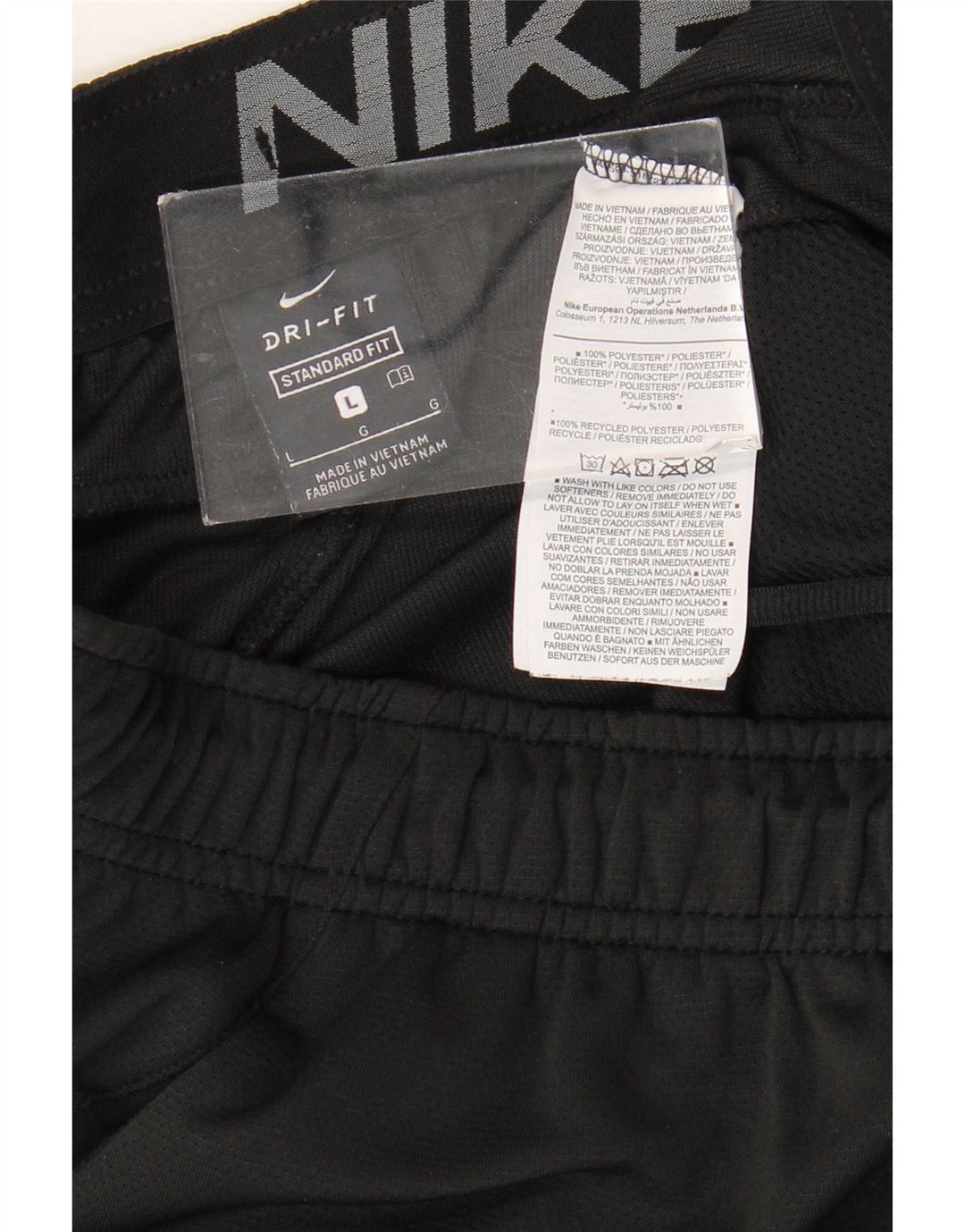 NIKE Pantaloncini sportivi da uomo Dri Fit vestibilità standard Large Black Colourblock