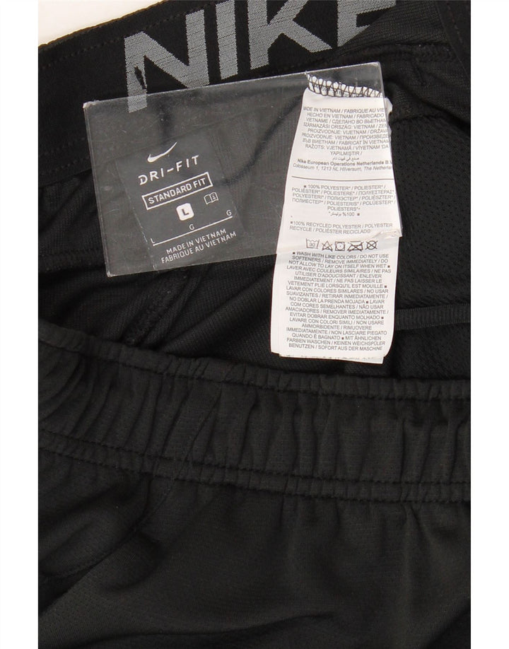 NIKE Pantaloncini sportivi da uomo Dri Fit vestibilità standard Large Black Colourblock