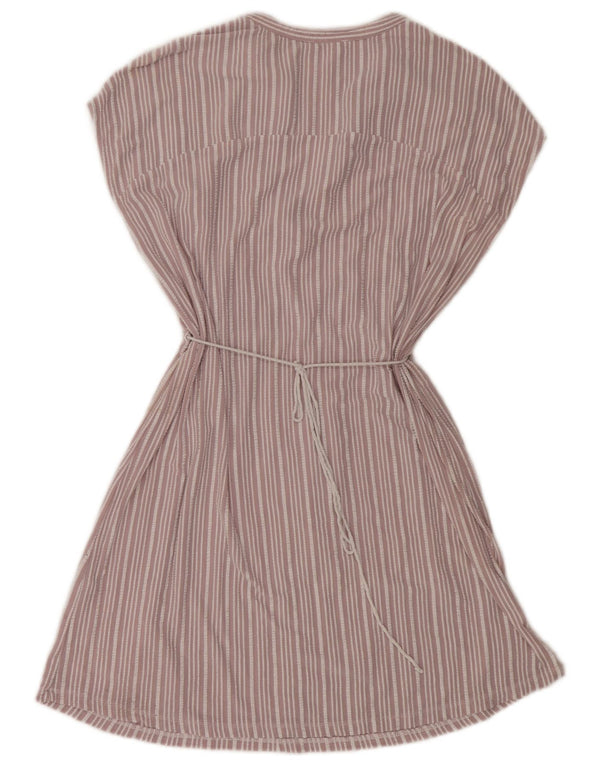 Abito a trapezio da donna Zara UK 14 Viscosa a righe rosa medio