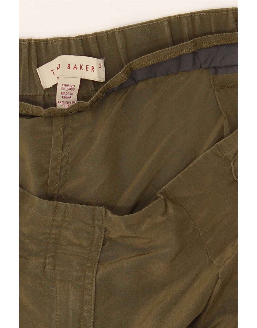 Pantaloni cargo da donna a vita alta Ted Baker taglia 3 media W34 L28 kaki