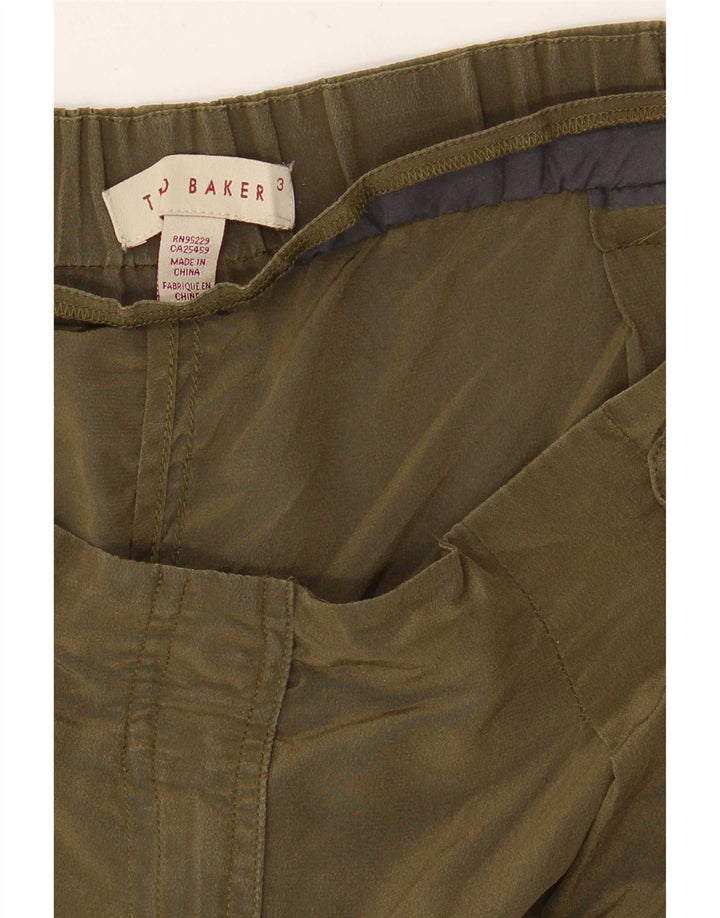 Pantaloni cargo da donna a vita alta Ted Baker taglia 3 media W34 L28 kaki