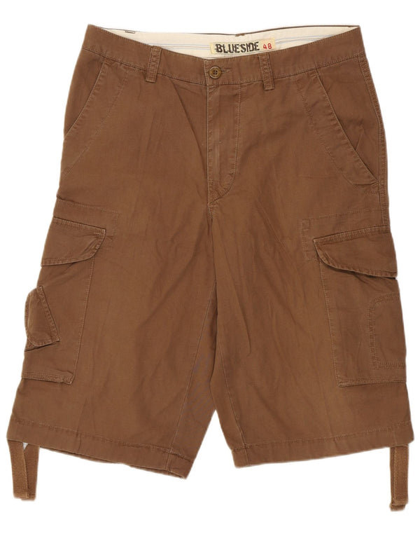 Pantaloncini cargo da uomo lato blu IT 48 medio W32 cotone marrone