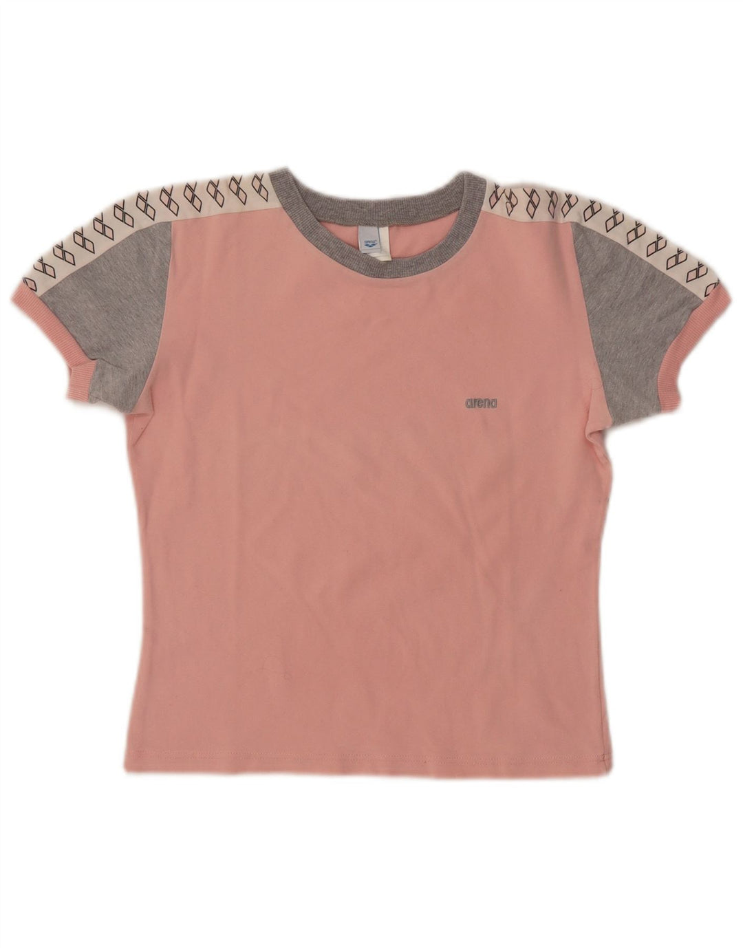 ARENA T-shirt corta con grafica da donna UK 14 Cotone color block rosa medio