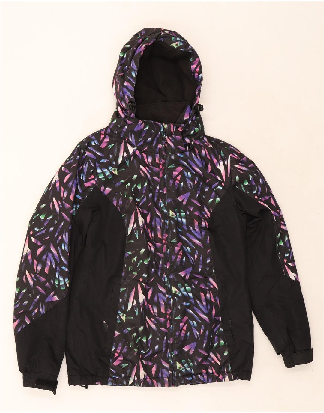 Giacca da sci con cappuccio da donna Mountain Warehouse UK 8 Small Black Geometric