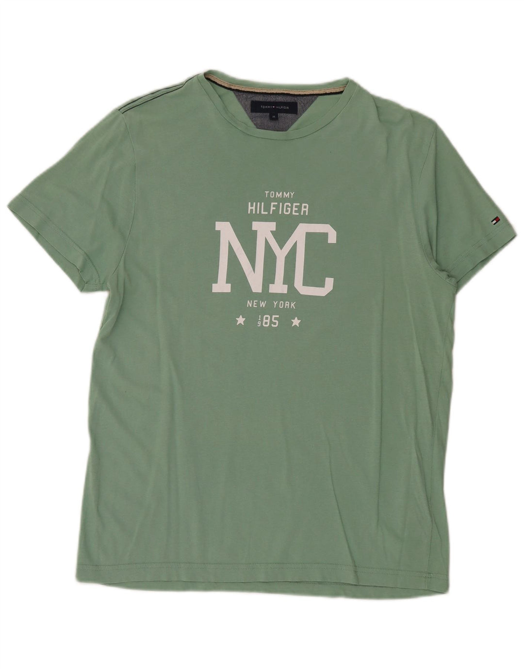 T-shirt grafica da uomo Tommy Hilfiger Top in cotone verde medio