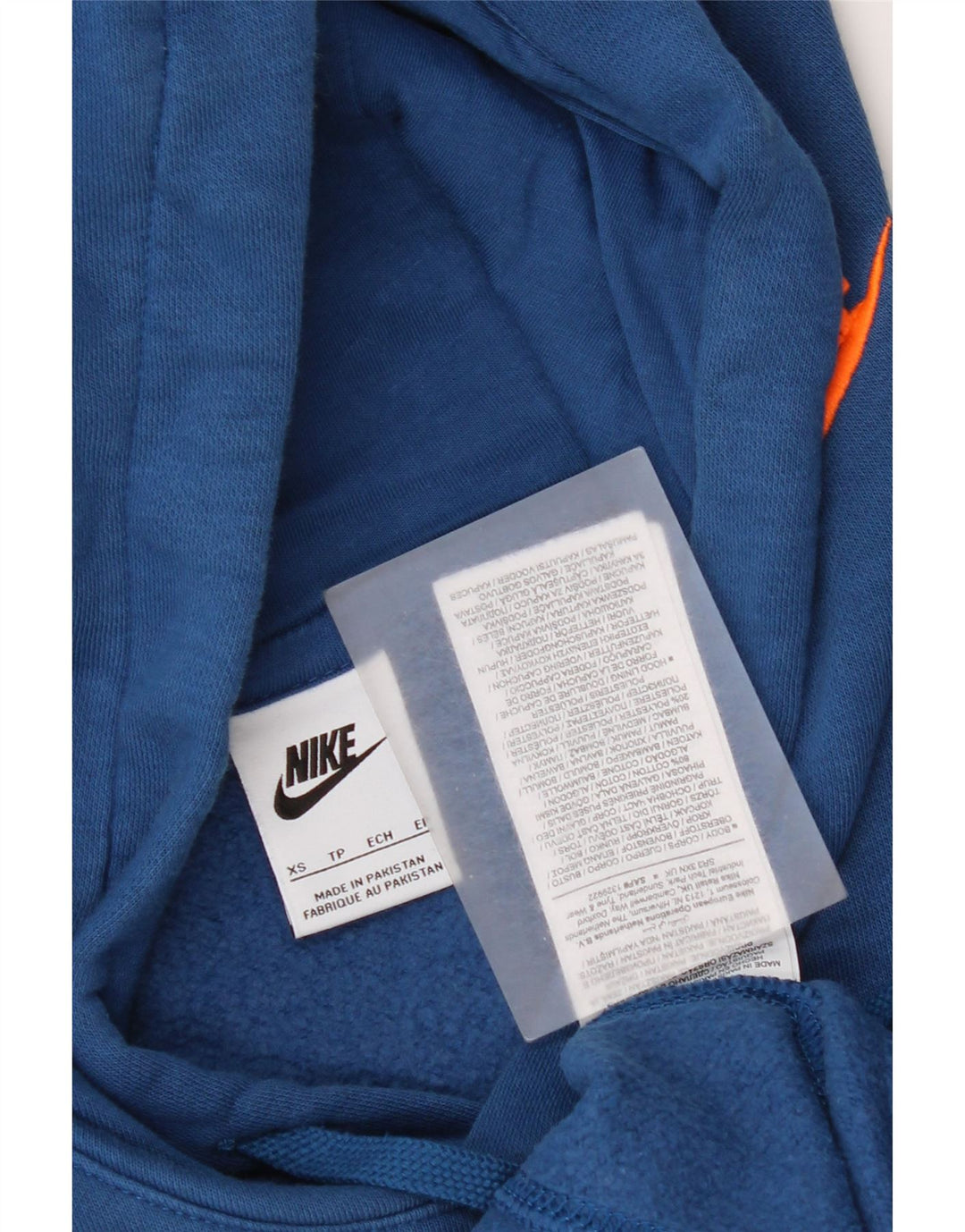 Felpa con cappuccio da uomo Nike XS in cotone blu