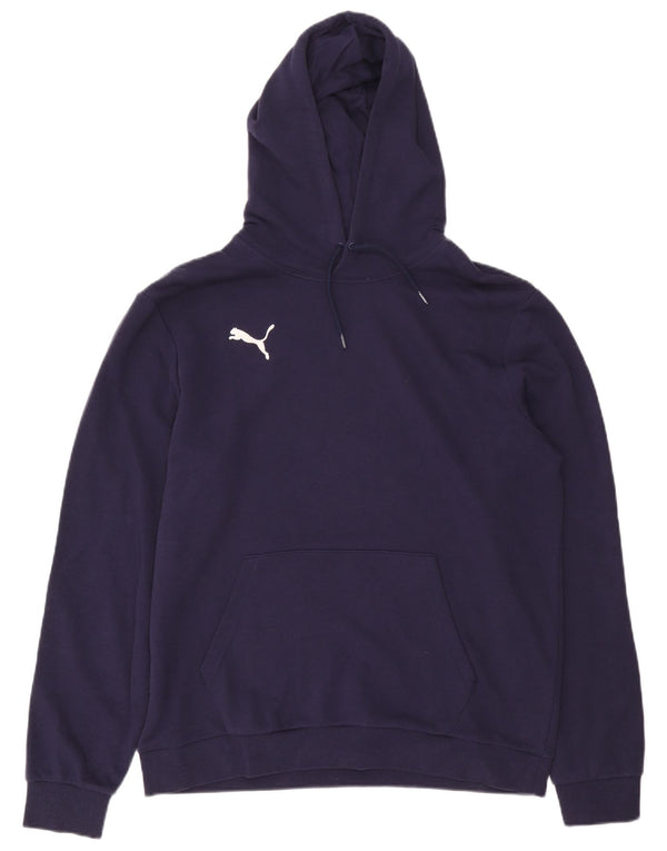 Felpa con cappuccio da uomo Puma Large in cotone blu navy