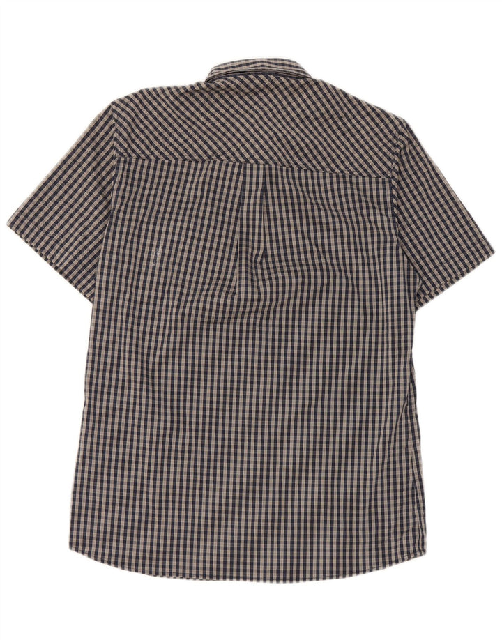 Camicia a maniche corte da uomo Rohan piccola in poliestere a quadretti blu navy