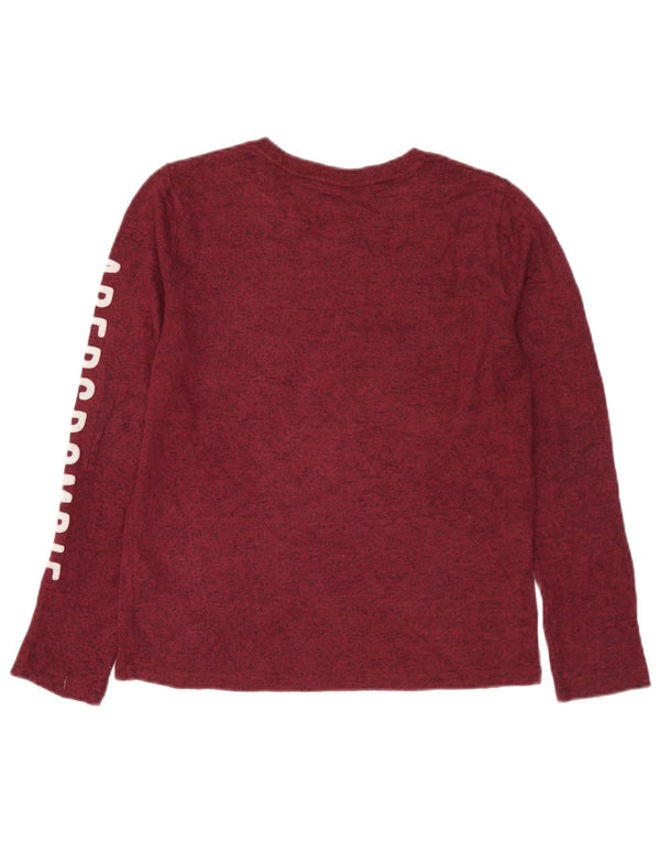 Top grafico per ragazze Abercrombie & Fitch manica lunga 13-14 anni Bordeaux
