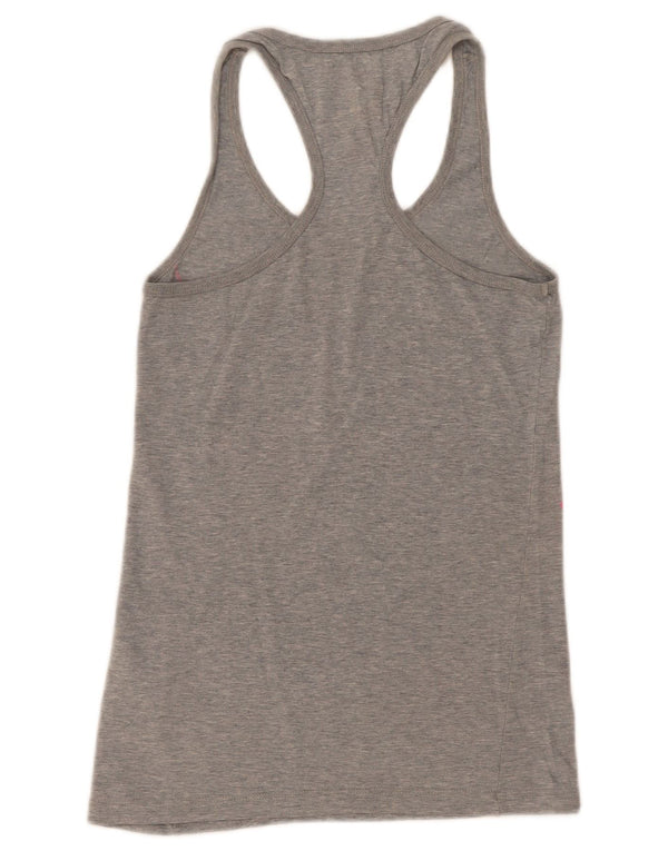 Canotta grafica Nike da donna slim fit UK 8/10 piccola in cotone grigio
