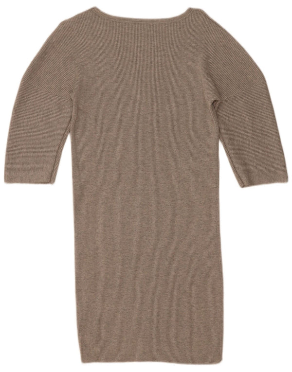 Abito maglione da donna con maniche a 3/4 Massimo Dutti UK 10 piccolo grigio