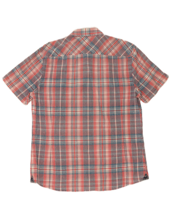 Camicia Guess da uomo a maniche corte XL in cotone scozzese multicolore