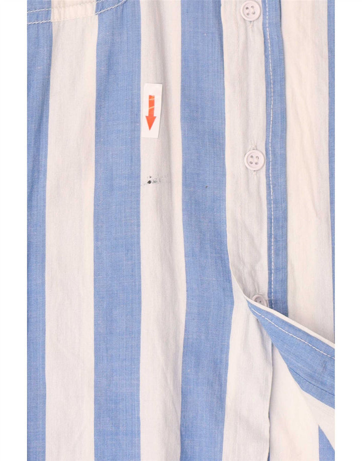 Camicia vintage da uomo a righe blu medio