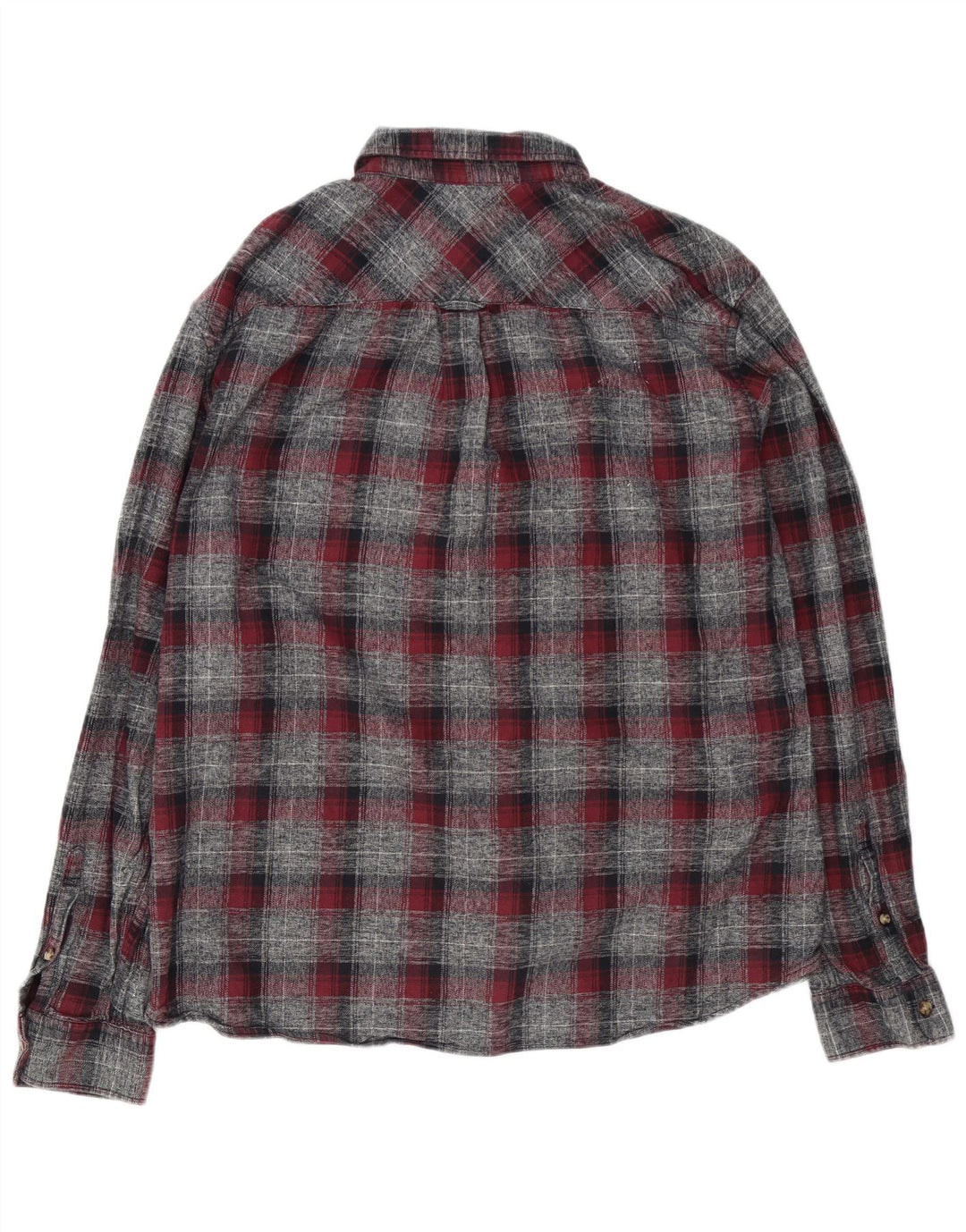Camicia da uomo in flanella vestibilità sartoriale Marks & Spencer XL in cotone a quadri grigio