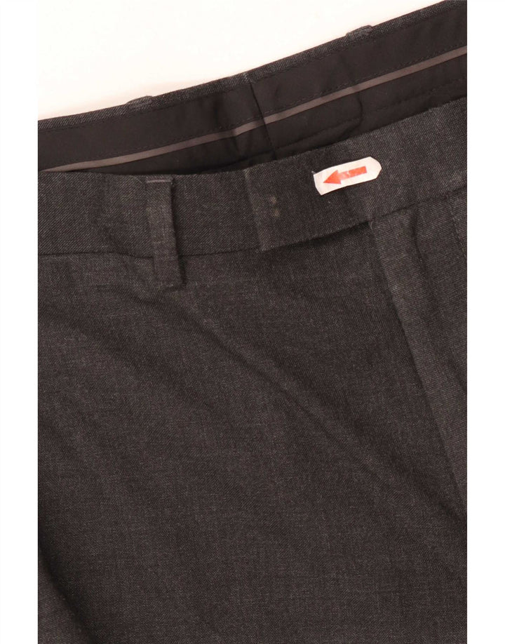 Pantaloni da abito vestibilità regolare Marks & Spencer da uomo W38 L29 poliestere grigio