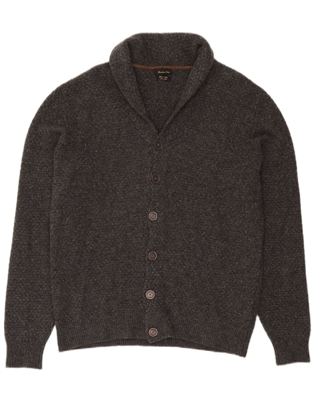 Massimo Dutti Maglione Cardigan da Uomo Grande in Lana Grigia