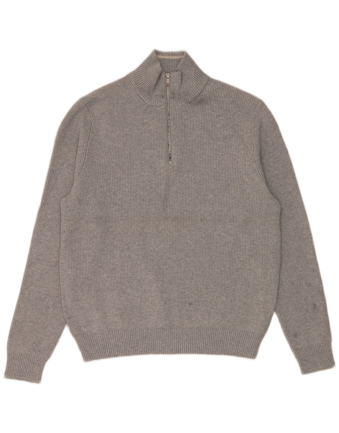 Maglione da uomo Marks & Spencer vestibilità regolare con zip e collo grande grigio