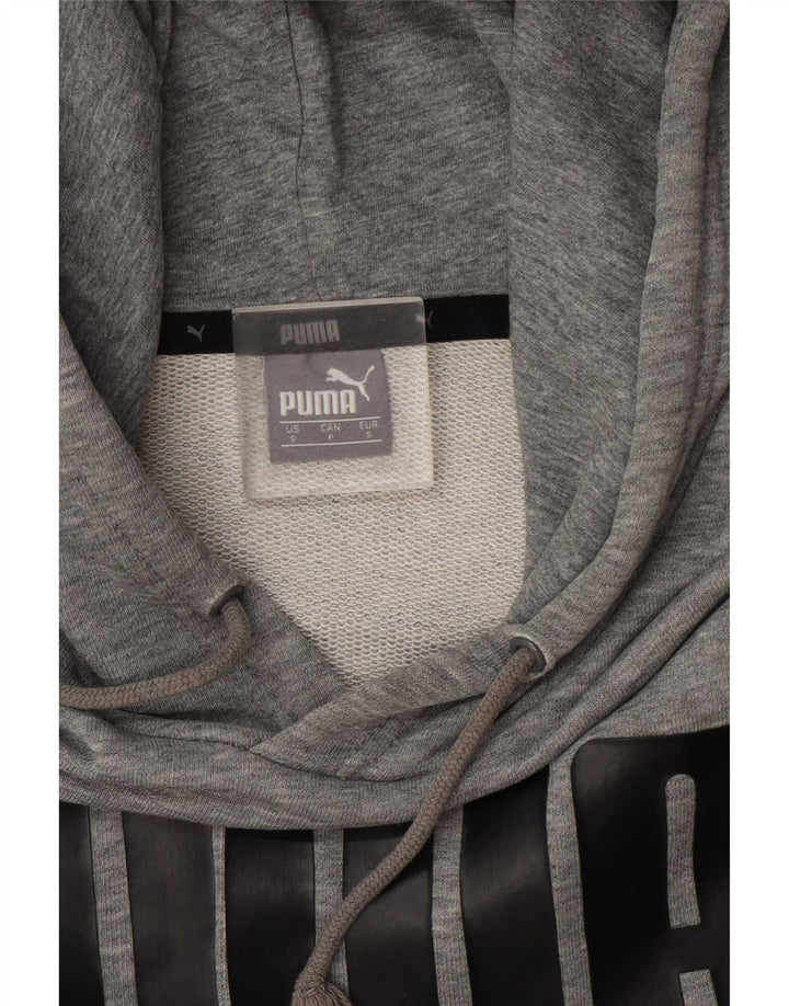 Felpa con cappuccio grafica da uomo Puma piccola grigia