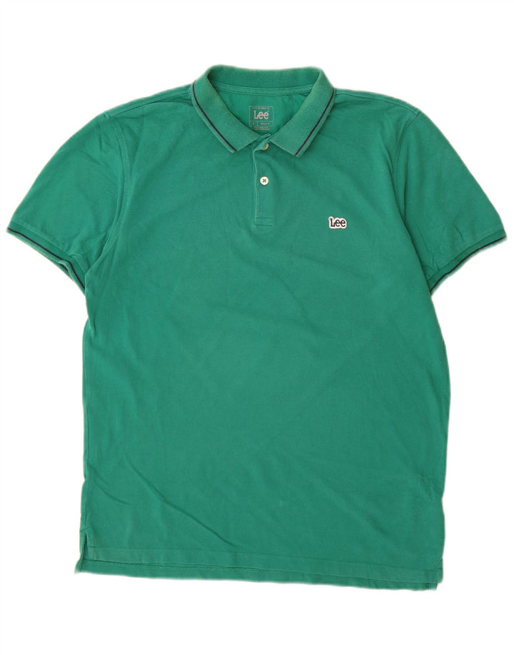 Polo Lee da uomo vestibilità regolare in cotone verde medio