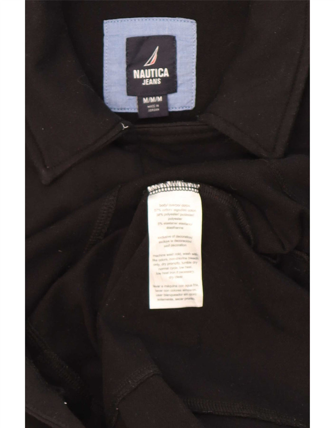 Cappotto doppiopetto da donna Nautica UK 14 cotone nero medio