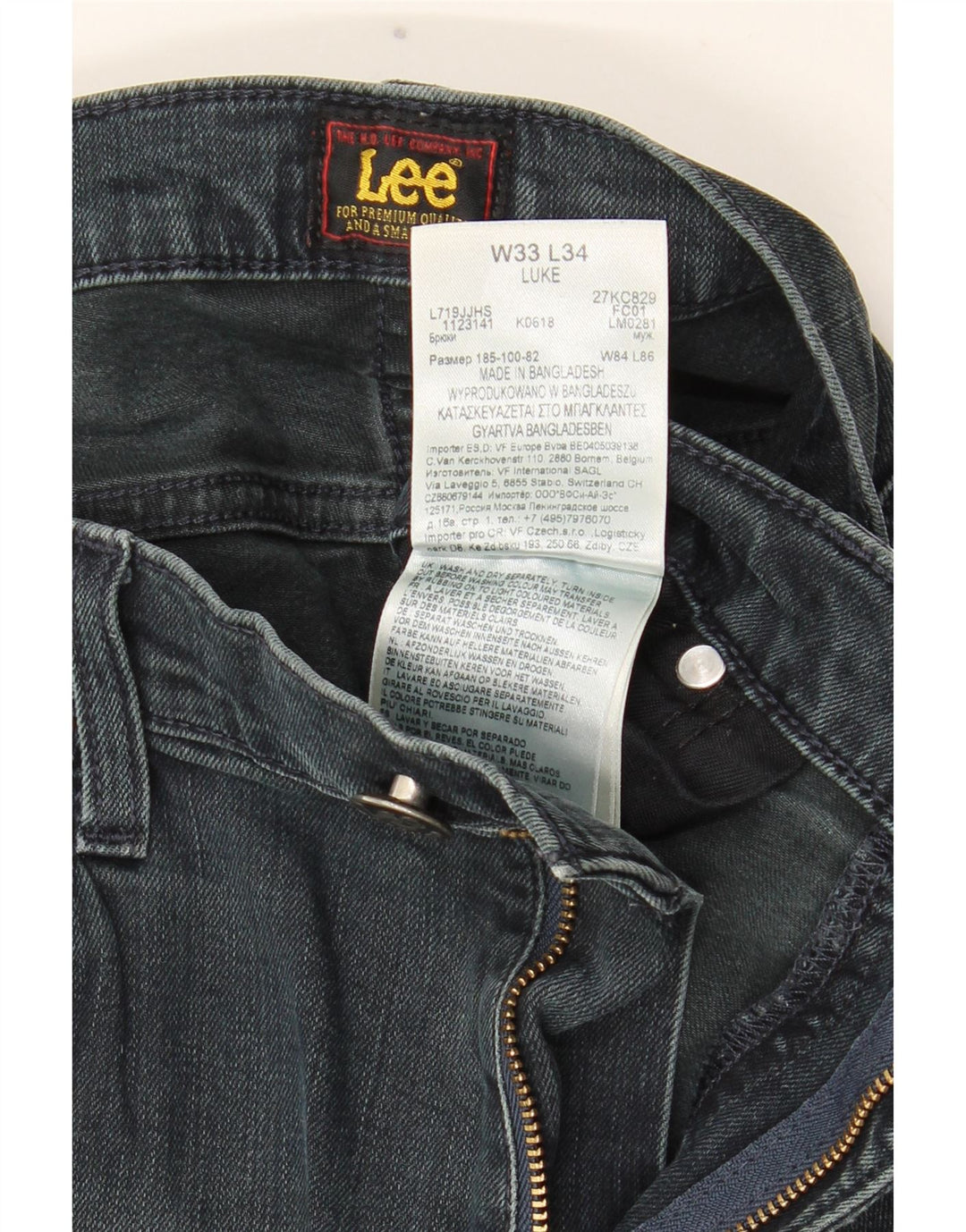 Jeans Lee Luke Slim da uomo W33 L34 in cotone blu navy