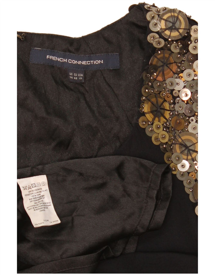Abito a trapezio da donna French Connection UK 14 Large in viscosa color block nera