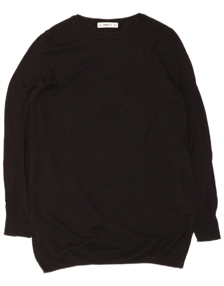 Maglione Zara da donna con scollo a barchetta UK 12 viscosa nera media
