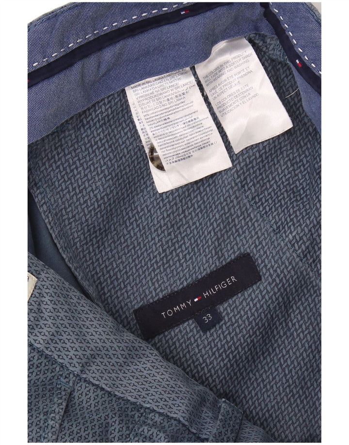Pantaloncini chino da uomo Tommy Hilfiger W33 cotone geometrico blu medio