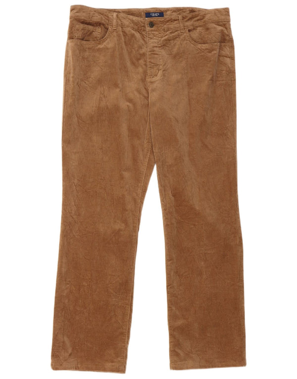 Pantaloni dritti in velluto a coste da donna Chaps US 14 XL W36 L29 Cotone beige