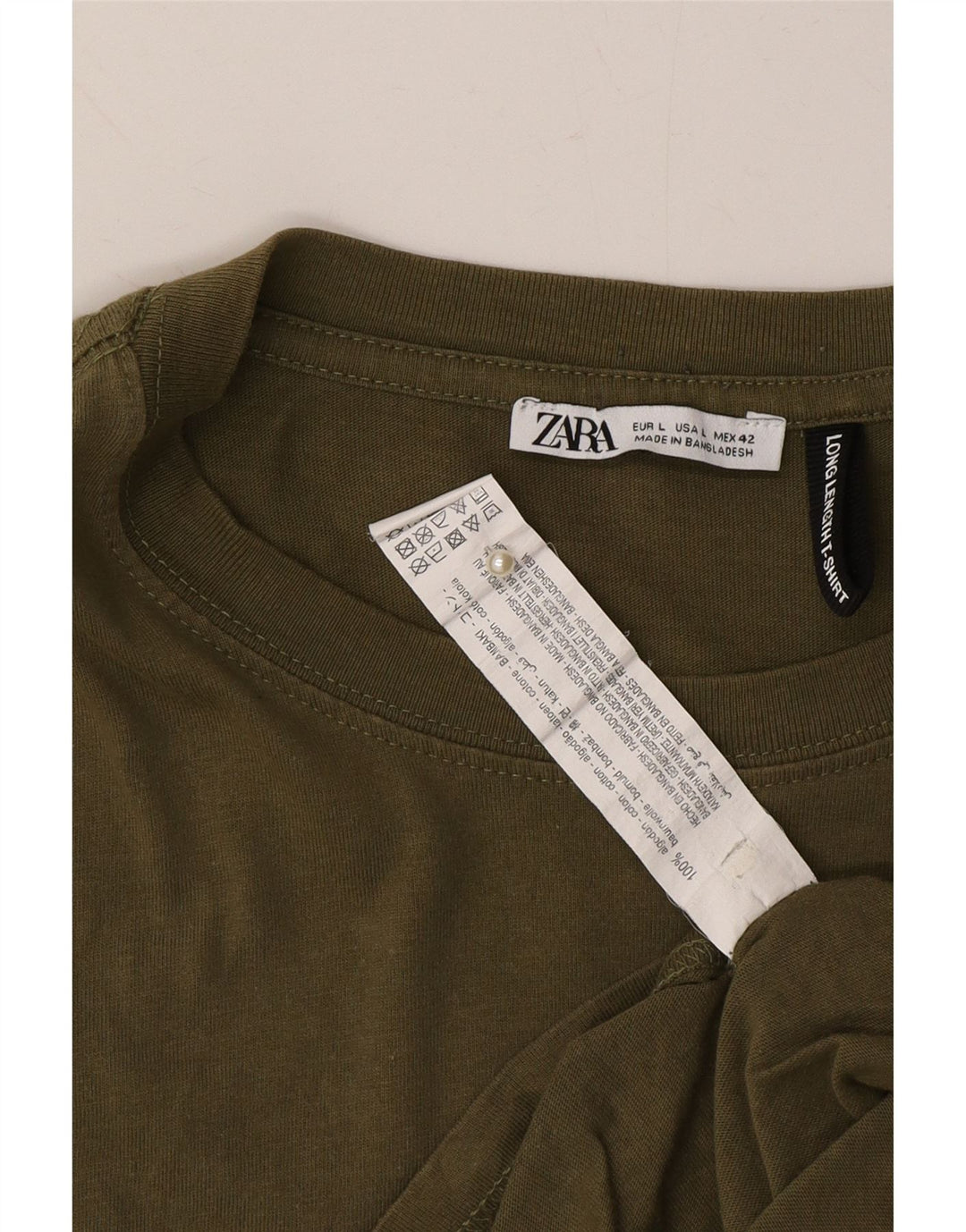 ZARA Mens T-Shirt Top Large Green Cotton Vintage Zara and Second-Hand Zara from Messina Hembry 