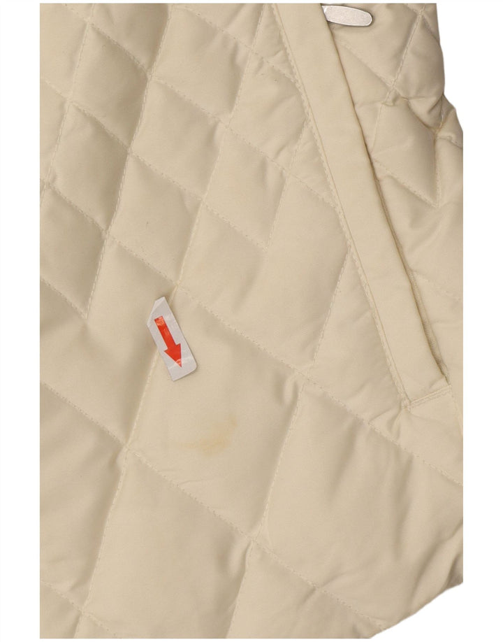 Gilet imbottito da donna Eddie Bauer UK 16 grande poliestere bianco sporco