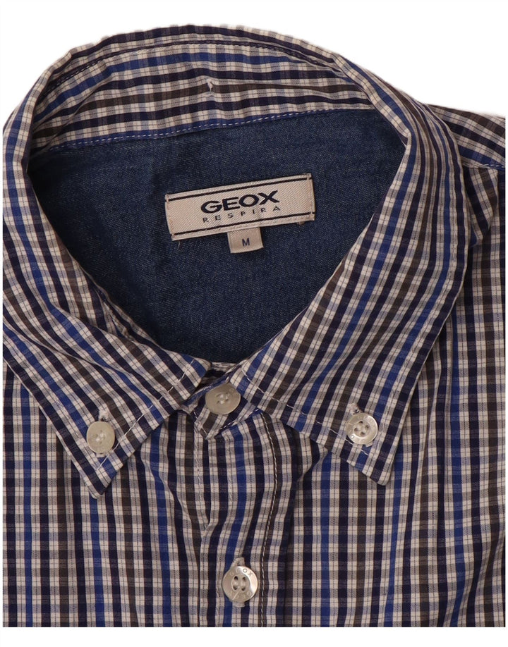 Maglia Geox Respira da uomo a quadretti blu medio