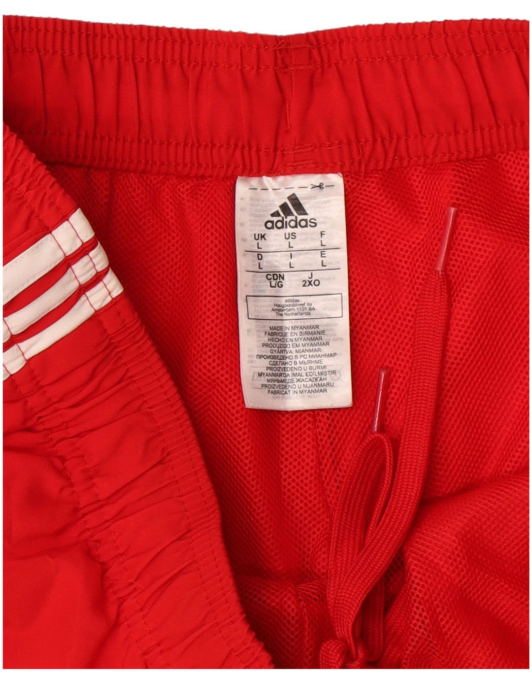 Pantaloncini sportivi Adidas da uomo grandi in poliestere rosso