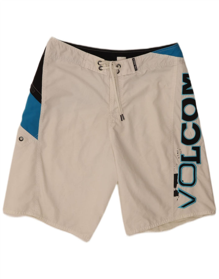 Pantaloncini da bagno grafici da uomo Volcom Large White Colourblock