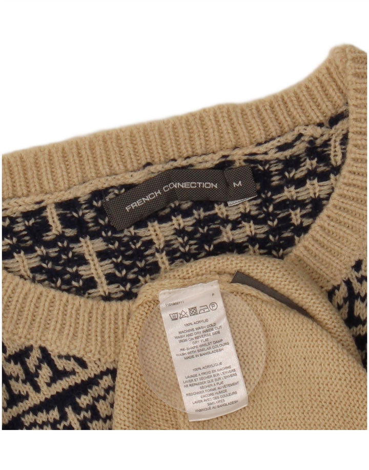 FRENCH CONNECTION Maglione da uomo con scollo a barchetta Beige medio geometrico