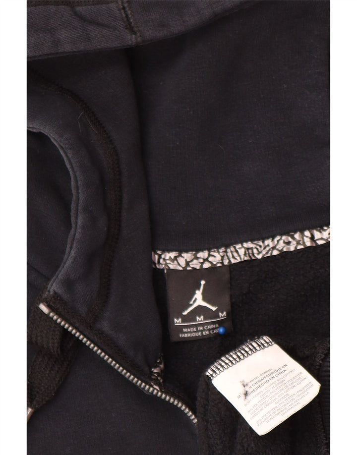 Felpa con cappuccio e zip Jordan da uomo in cotone nero medio