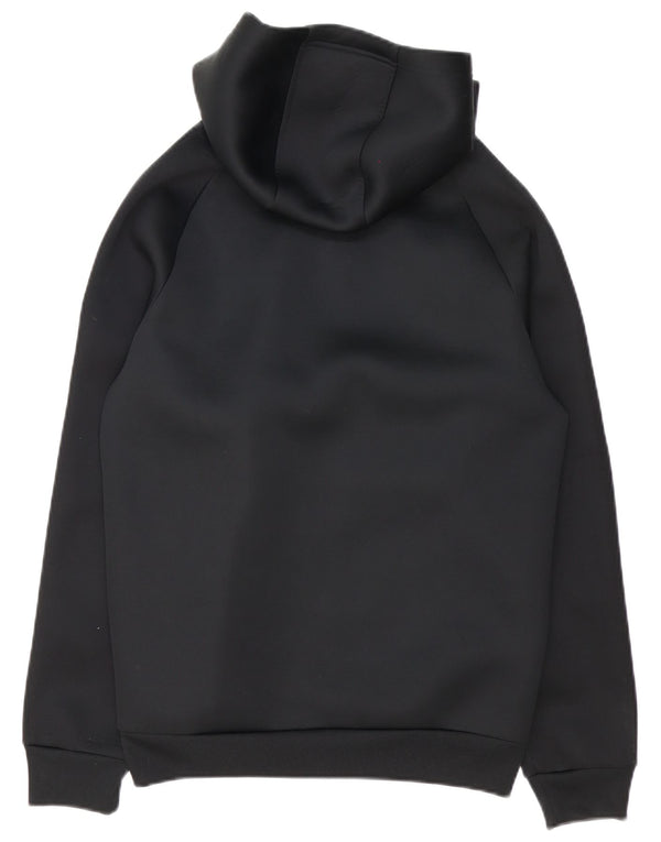 Maglione con cappuccio e zip grafica da uomo Adidas piccolo in poliestere color block nero