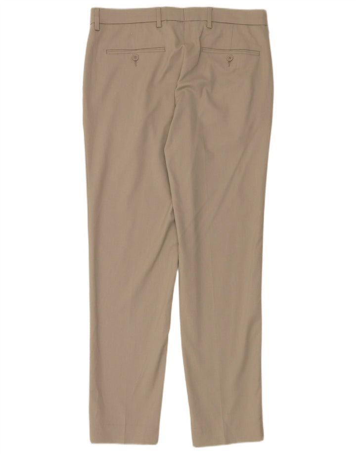 Pantaloni chino slim da uomo Marks & Spencer W34 L31 Poliestere beige