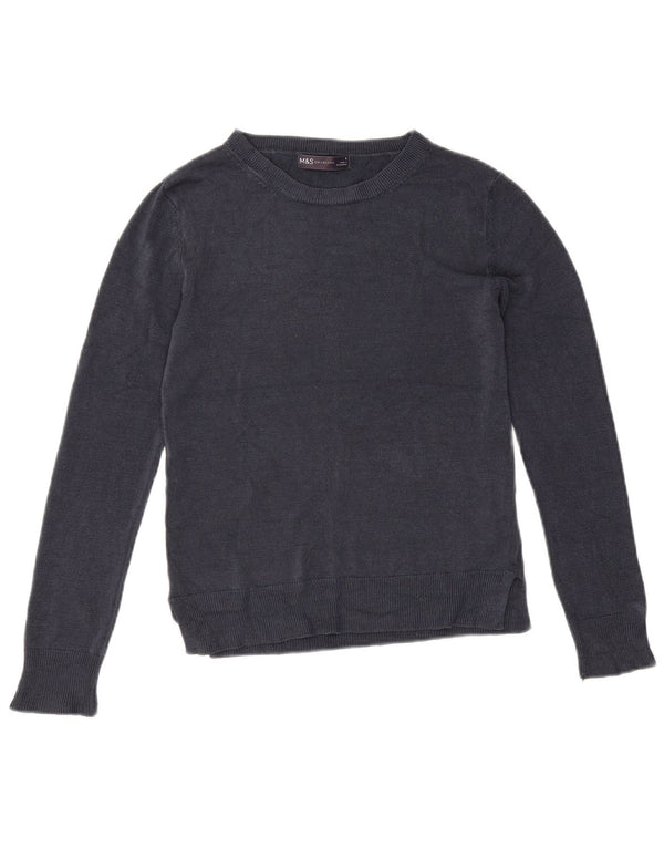 Maglione maglione con scollo a barca da donna Marks & Spencer UK 6 XS acrilico blu navy