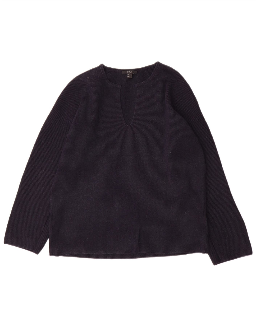 Maglione da donna oversize con scollo a V Cos UK 10 piccolo in lana blu navy