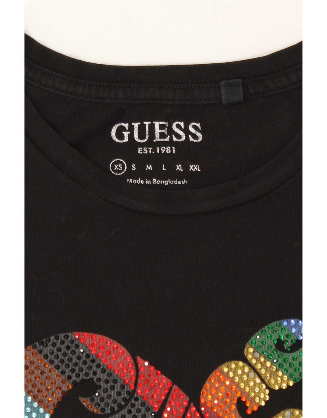 T-shirt grafica oversize da donna Guess UK 6 XS Nera