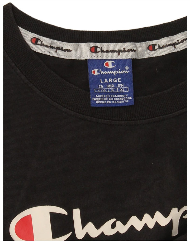 T-shirt grafica da donna CHAMPION Top UK 14 grande nera