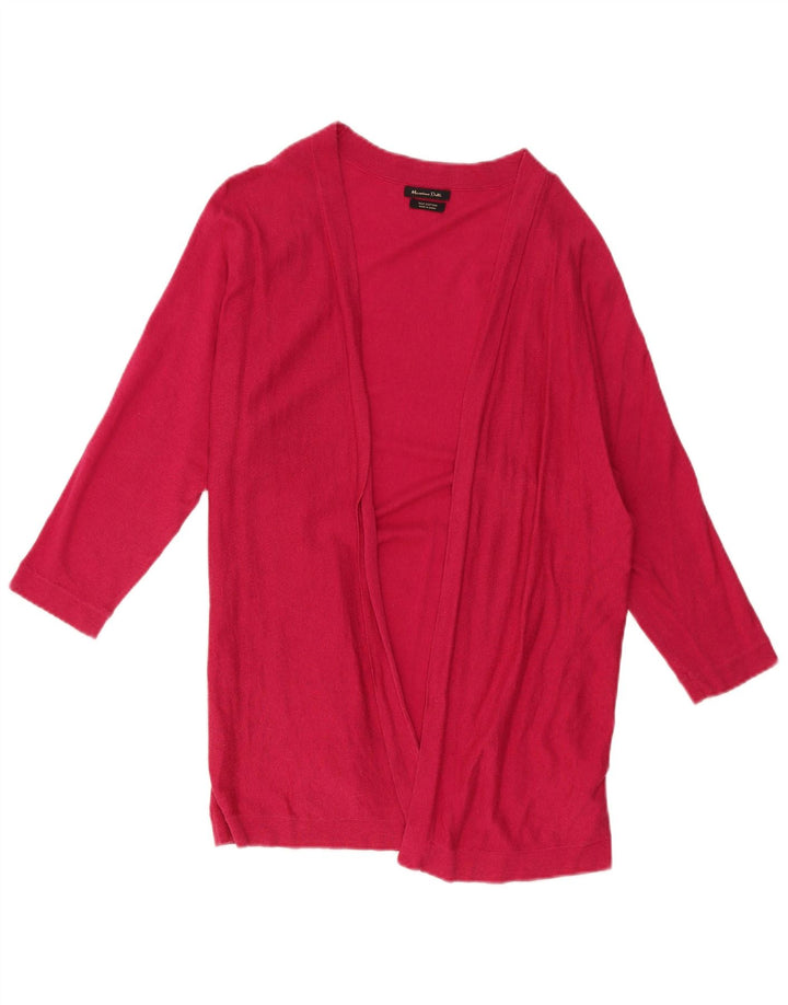 Massimo Dutti Maglione cardigan aperto con maniche a 3/4 da donna UK 14 Rosa medio